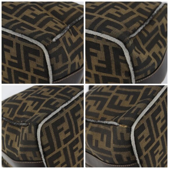 FENDI Zucca Canvas Vanity Bag Black Brown Auth 144277 - Picture 14 of 16